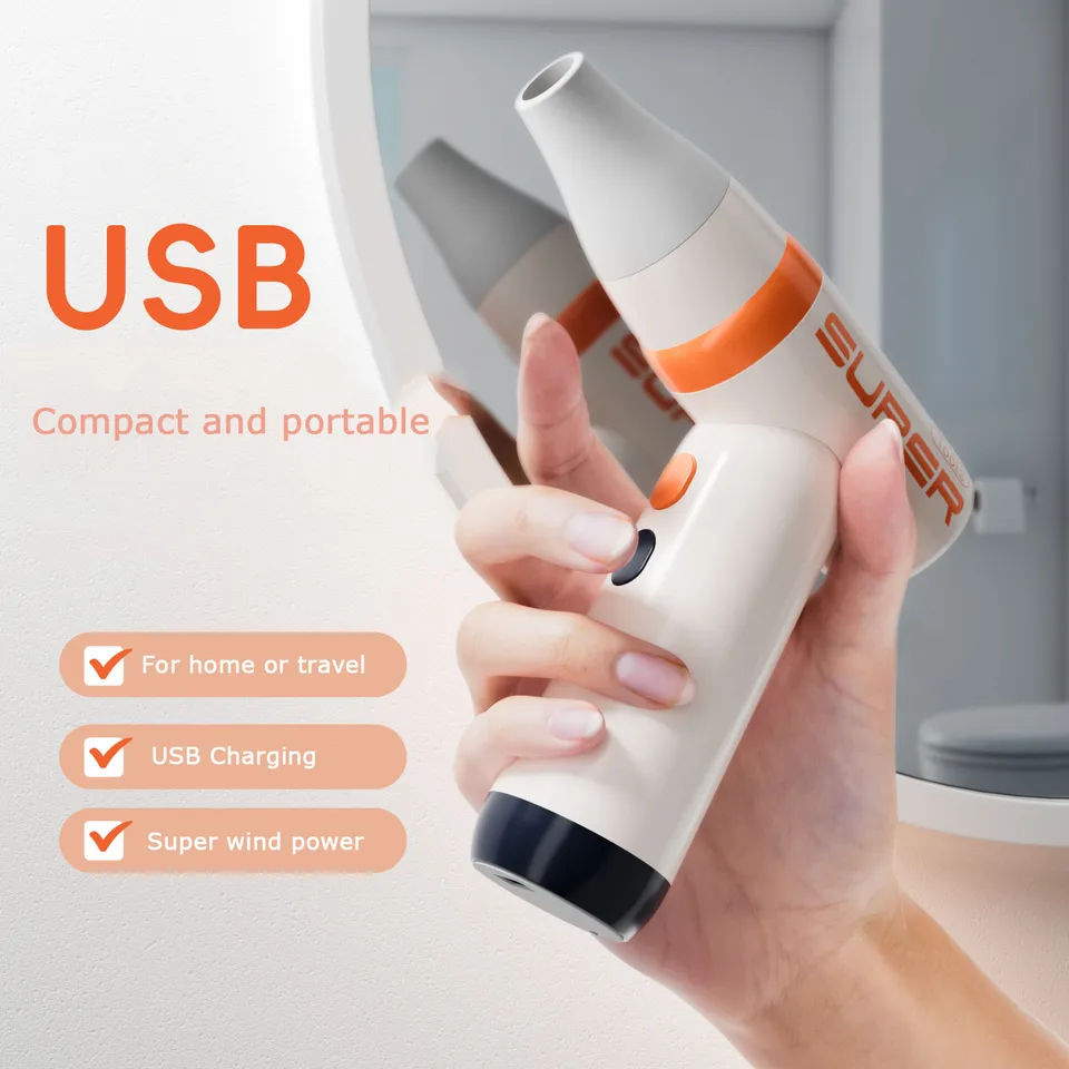 Mini turbína dúchadlo Jetfan Elektrický komprimovaný vzduchový čistiaci prostriedok USB nabíjanie bezdrôtového ručného ručného ventilátora Mini sušič vlasov