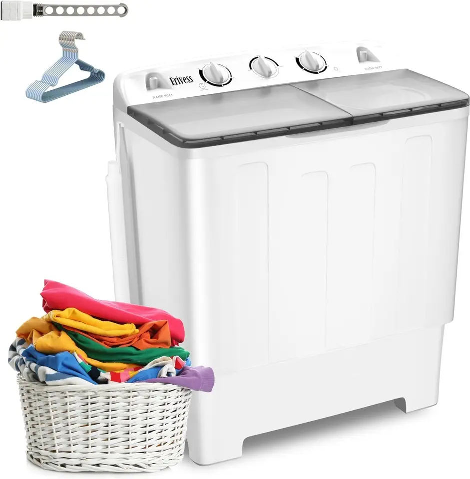 Mini Twin Tub 32 libier práčka s sušením stojanom a 10 vešiakmi, 20 libier Mini Compact Práčovňa a 12 libier