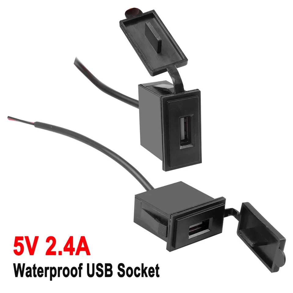 MINI USB Charger Socket 2.4a 12V pre motocykel automobilový nákladný automobil ATV CAR RV BUSOVÝ VÝSTRAVA VÝKONNÉHO VÝKONNÉHO VÝKONNÉHO VÝKONNÝCH POWER