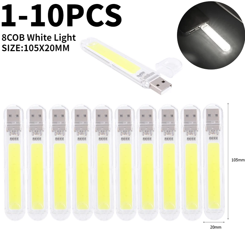 MINI USB COB LED žiarovky žiarovky baterky kniha Svetlo stolová lampa Spálňa Nočné nočné čítanie knihy kniha Light Power Bank Navrh