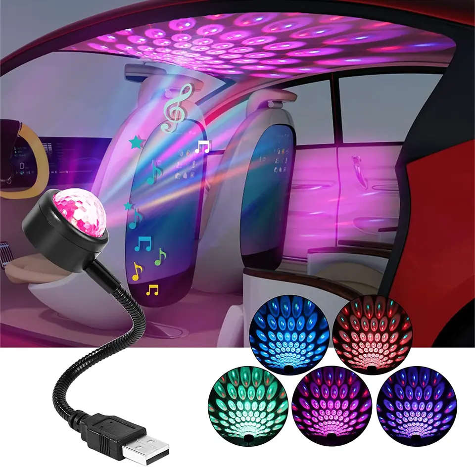 Mini USB hudba Rhythm Magic Effect Projekcia lampa LED Party Disco DJ Stage Light Auto dekorácie Atmosféra nočné svetlo