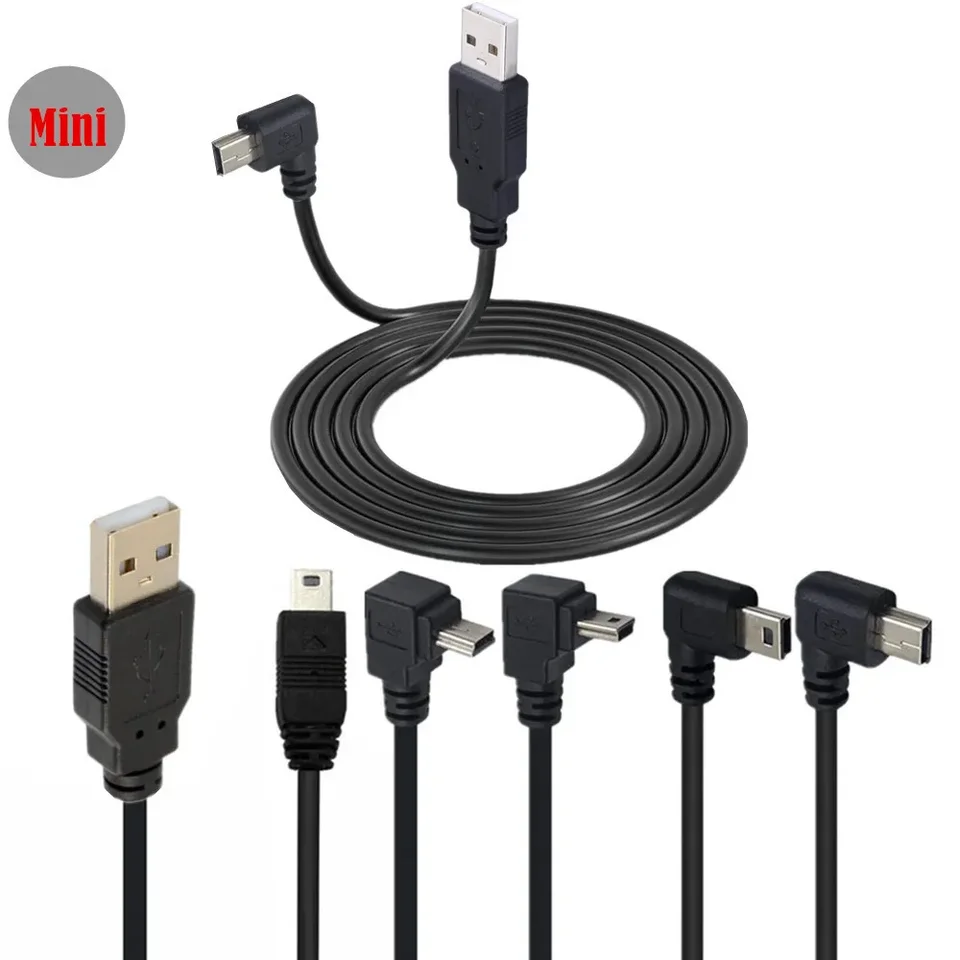 MINI USB kábel hore dole vľavo vľavo zvierený 90 stupňov rýchleho nabíjania dát pre mp3 mp4 prehrávač automobil DVR GPS digitálny fotoaparát