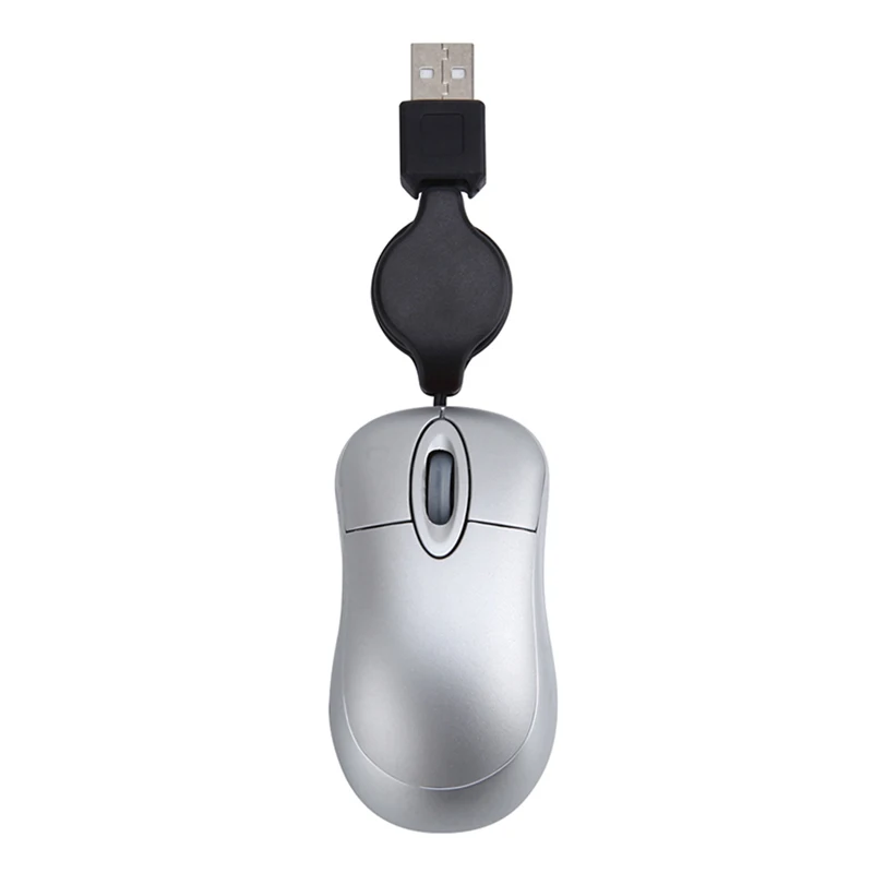 Mini USB káblová myš natiahnuteľný kábel malá malá myš 1600 DPI Optické kompaktné cestovné myši pre Windows 98 2000 XP Vista VE