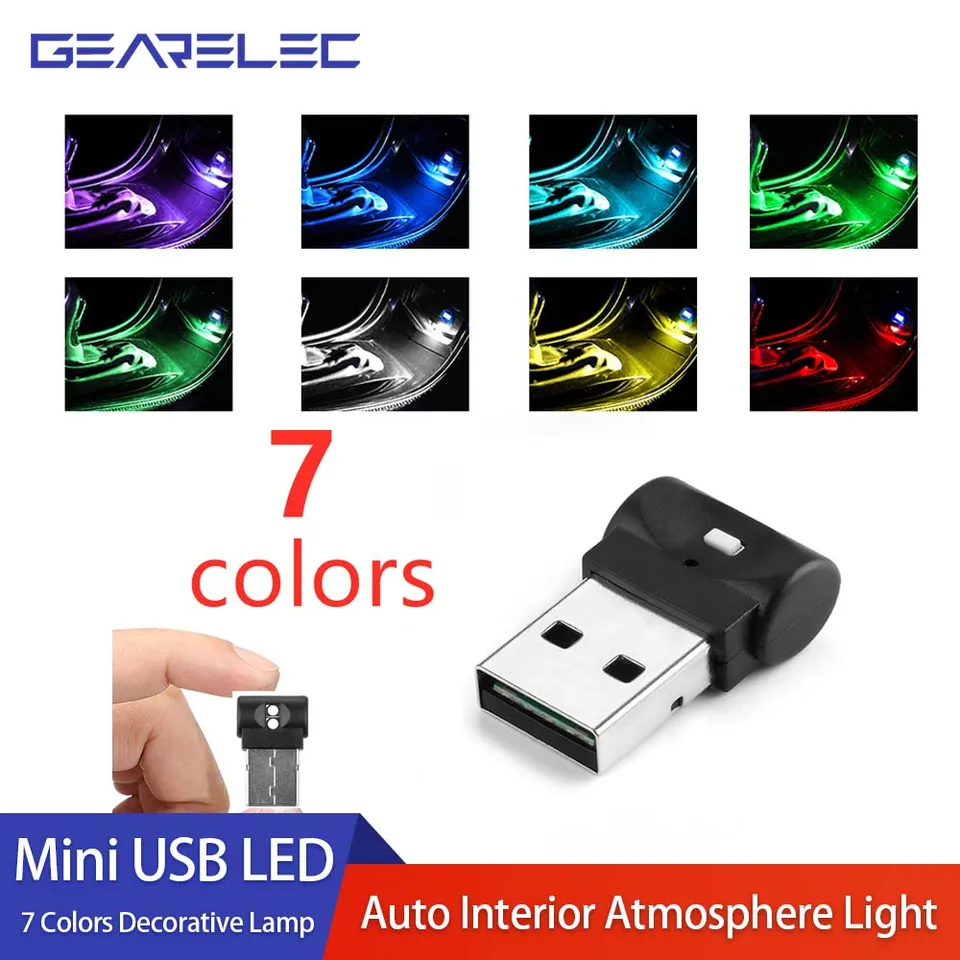 Mini USB LED auto svetlo automatické interiérové ​​atmosféra dekoratívne pre Hyundai Kona Veloster I30 IX35 Solaris Azera Elantra Grande
