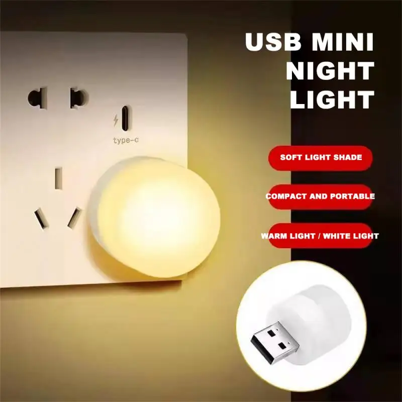 MINI USB Night Light prenosné prenosné autá signálne svetlá 5v očí čítanie knihy Čítanie Počítač Mobilné nabíjanie nabíjania LED nočná lampa LED