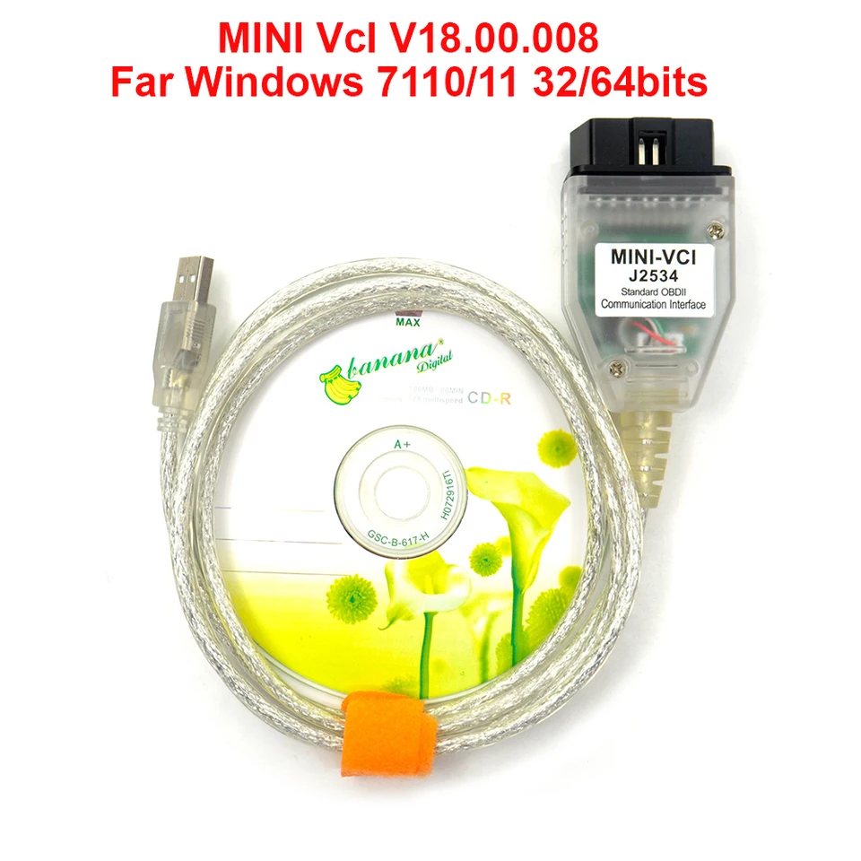 Mini VCI pre Toyota Tis Techstream V18.00.008 Minivci FTDI pre J2534 Automatický skener OBD OBD2 Diagnostika auta Diagnostika kábla Mini-VCI kábel