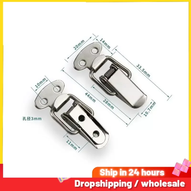 Mini z nehrdzavejúcej oceľovej skrinky skrinky pružina naložená západka Catch Tanggle Clamp Hasp zámok pre hrudnú skrinku darčekový kufr