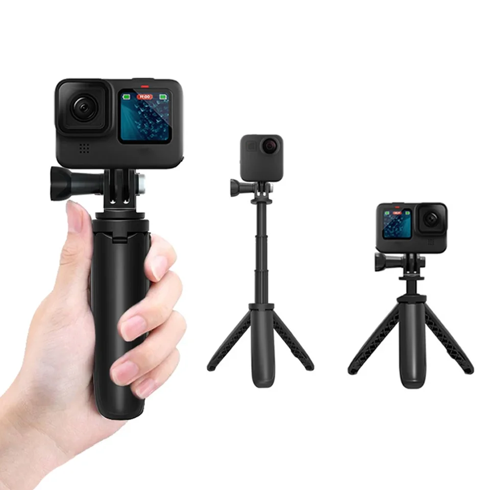 Mini zasunuteľná selfie palica Skladateľný prenosný statív pre Go Pro Hero11 10 9 Čierna relácia Osmo Insta Action Camera vlog stojan