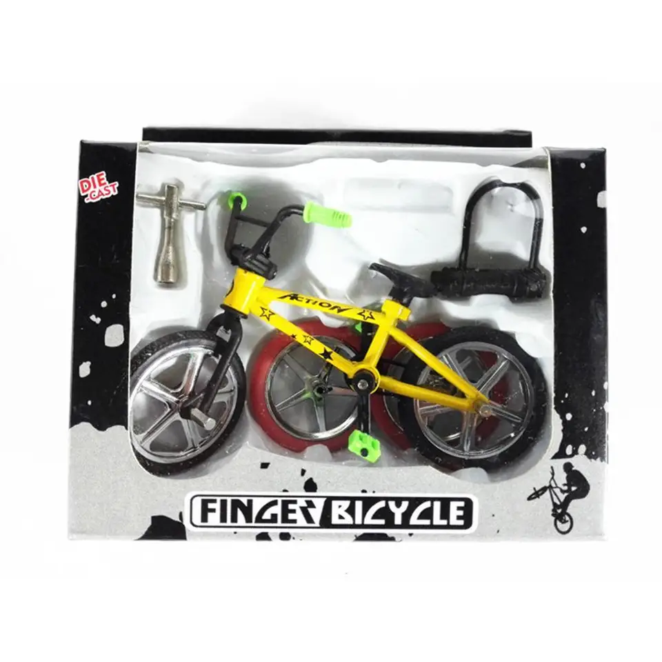 Mini zliatinový bicykel model Diecast Metal Finger Mountain Biking Racing Toy Bend Road Simulation DIY Collection Collection Kid Hračky pre deti