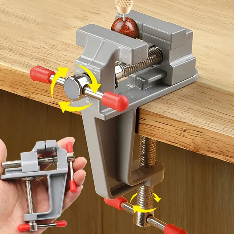Mini zorné hliník zliatiny stolové lavičky CLAMP DIY Craft Fold Fix Opravy náradie Multifunkčná lavica Vise plochý stôl skrutka z.