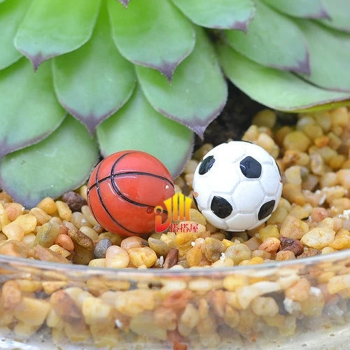 Miniatúrny futbalový basketbal plastový plastový remeselný mikro úpravy domácej záhrady dekorácia DIY príslušenstvo miniatúrne 5ks/set