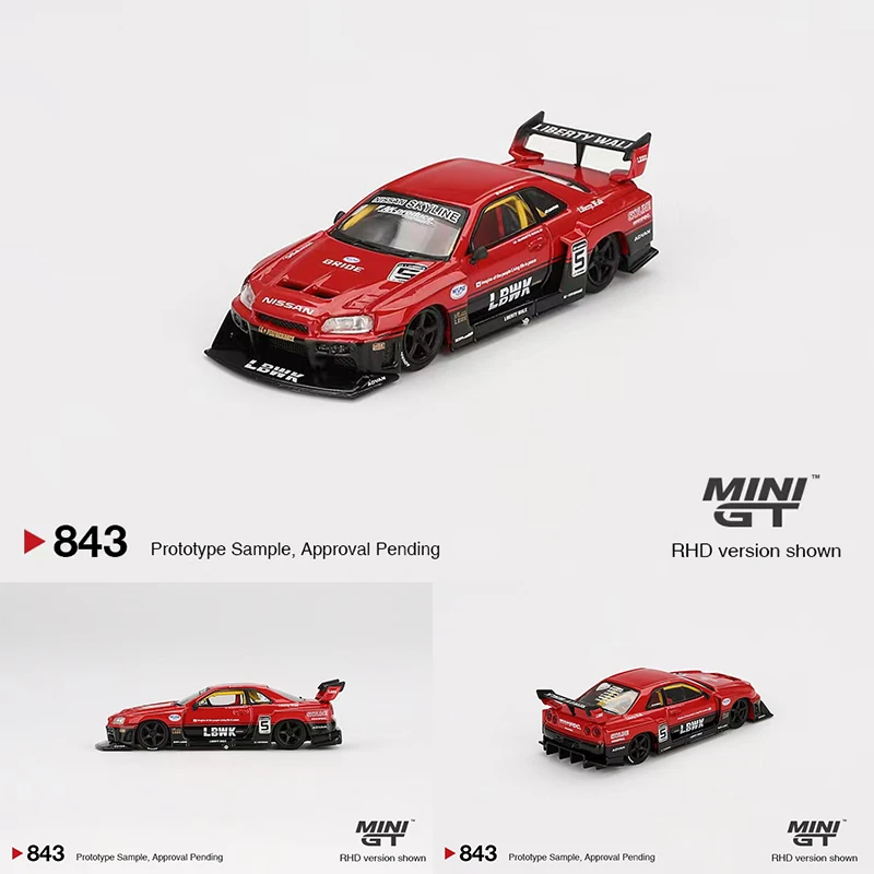 Minigt 843 1:64 LBWK ER34 Super Silhouette Skyline Diecast diorama Model Collection Miniature Toys
