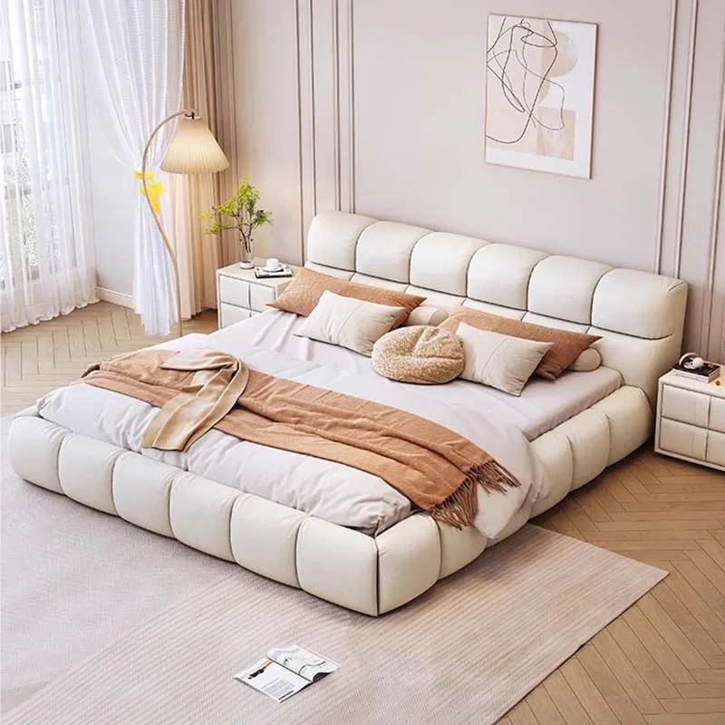 Minimalistický pár posteľ Moderný estetický drevený king veľkosť dvojlôžkového úložného priestoru Multifunkčný luxusný moderný spálňový nábytok