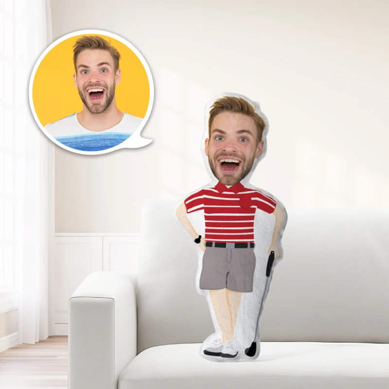 Minime vankúš vankúš na bábiky Photo na mieru Prispôsobený vankúš tvorivý personalizovaný pre chlapčenský golfový hráč