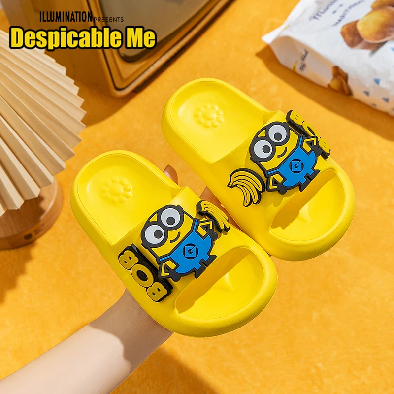 Minions Deti Fun Big Eyes Sandals Summer Dámske chladné papuče Eva Horná guma Kids Indoor Anti sklz roztomilé kúpeľňu