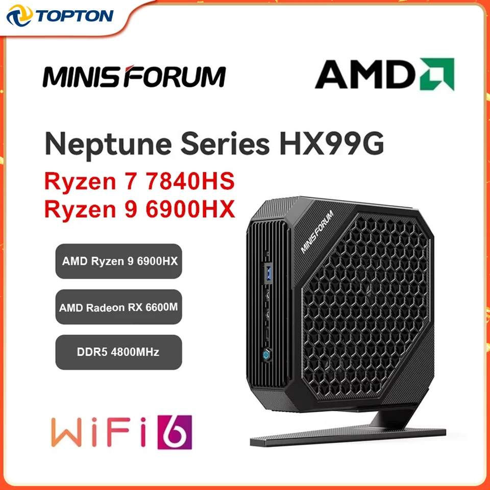 Minisforum Gaming Mini PC AMD Ryzen 7 7840HS R9 6900HX Radeon RX 6600M 8G Windows 11 2xDdr5 2xusb4 SSD Desktop Mini Computers