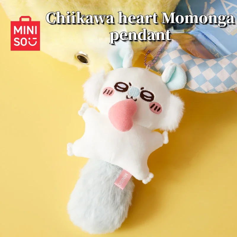 Miniso Animácia Periférna nová New Chiikawa Heart Momonga prívesok Roztomilý karikatúra Momonga Detská bábika Doll Doll Bag Keychain