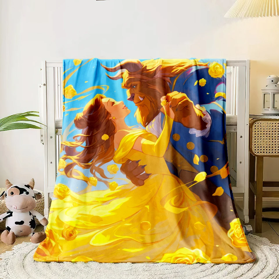 Miniso Beauty and The Beast vytlačené flanelové prikrývky