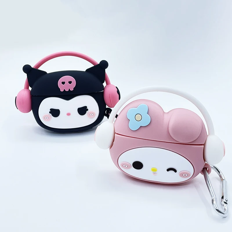 Miniso Bluetooth slúchadlá 3D silikónové puzdro pre AirPods 4 2/3 Ochranný kryt roztomilý melódiu Kuromi náhlavné puzdrá pre AirPods Pro 2