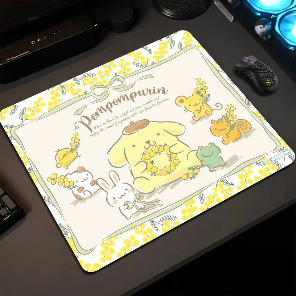Miniso Cartoon P-Pompompurín Mousepad Mould Lockedge Mouse podložka pre hráčov počítačový stôl PAD PAD proti sklzu