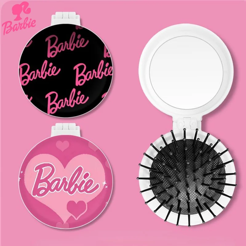 Miniso Creative Barbie New Style Fashion Personalizovaná karikatúra Kompaktné a prenosné masážné zrkadlo s dvom