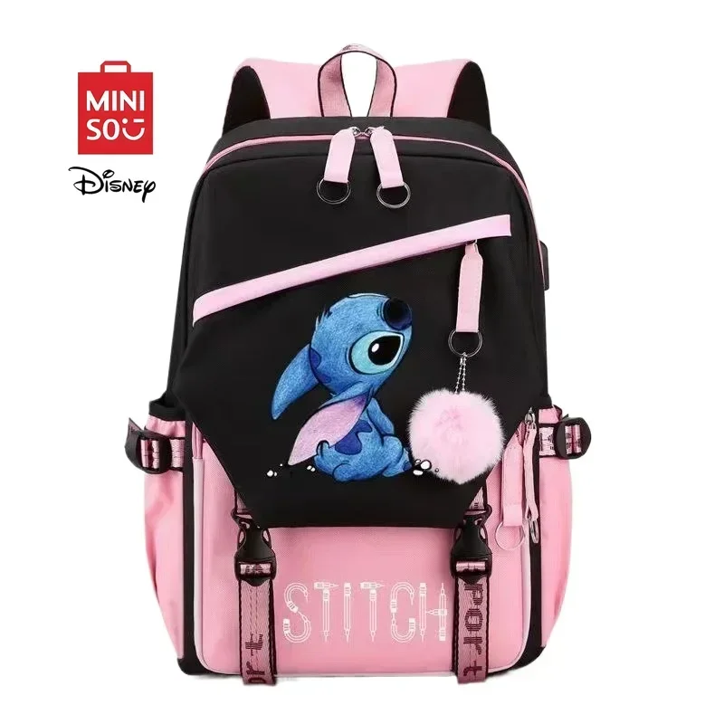 Miniso Disney 2025 Nová séria Cute Stitch Cast Stitch Nabíjacie taška Študenti veľkej kapacity módny zips vysokokvalitný batoh