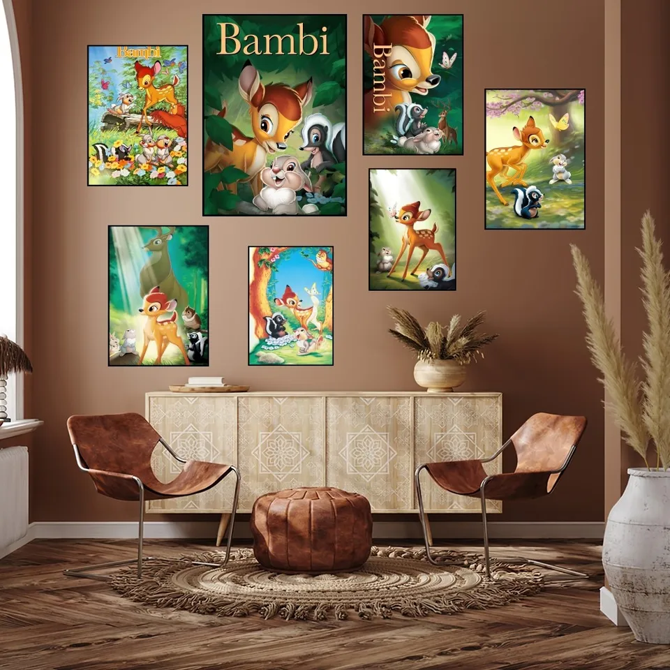 Miniso Disney Bambi plagát výtlačky nástennej maľby spálňa obýva