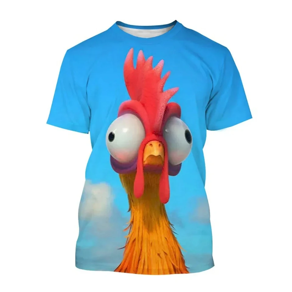 Miniso Disney Funny Kuracie tričká 3D tlač Moana Cartoon Anime Men Dámske ulica Príležitostné tričko Deti/dospelé odpaliská Tops Oblečenie