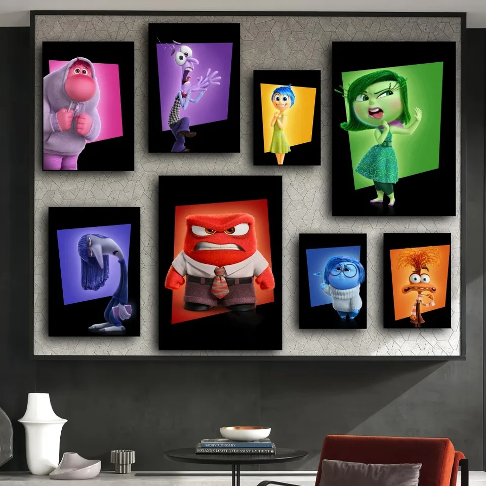 Miniso Disney Inside Out Out 2 Plagát výtlačky nástenné obrázky obývacia izba Domáca dekorácia