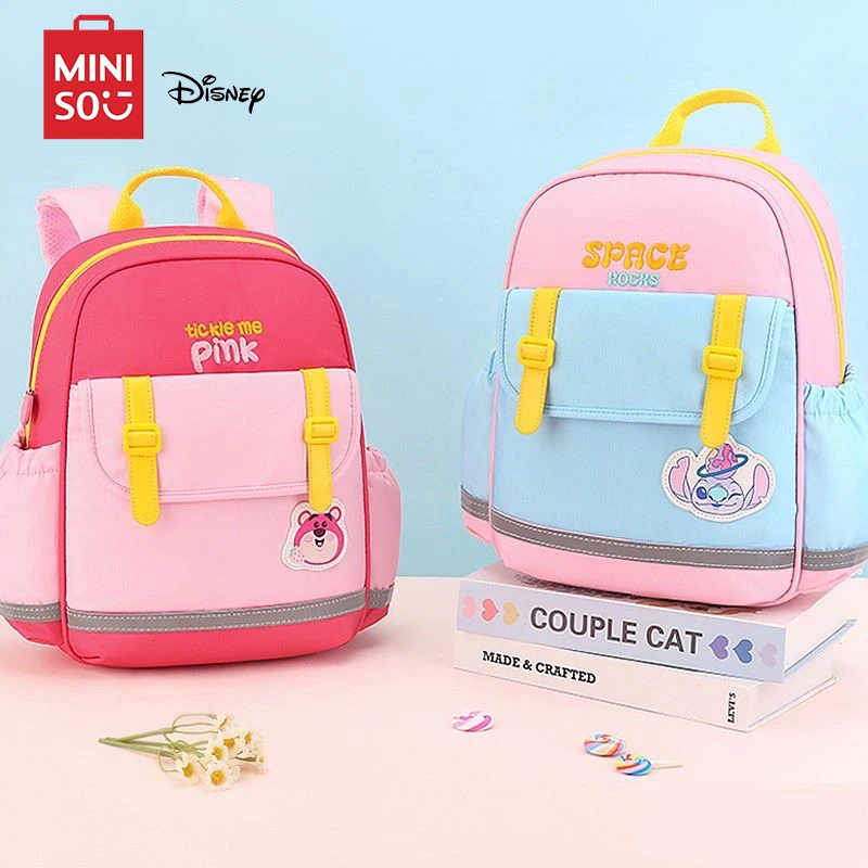 Miniso Disney Lotso Bookbag Veľká kapacita Kawaii Stitch Tlač