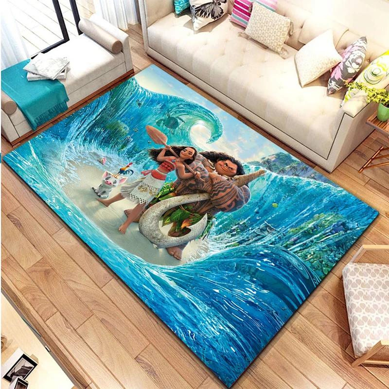 Miniso Disney Moana Podlaha podlaha proti šmyku koberce pre koberce pre obývaciu izbu Spálňa Veľká plocha pohovka dom