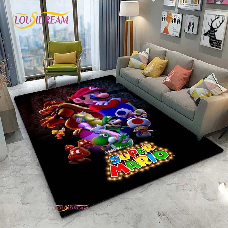 Miniso Mario Cartoon Anime Carpet pre obývaciu izbu Spálňa Roztomilé koberce kuchynské dvere deti unslip podlahové rohože