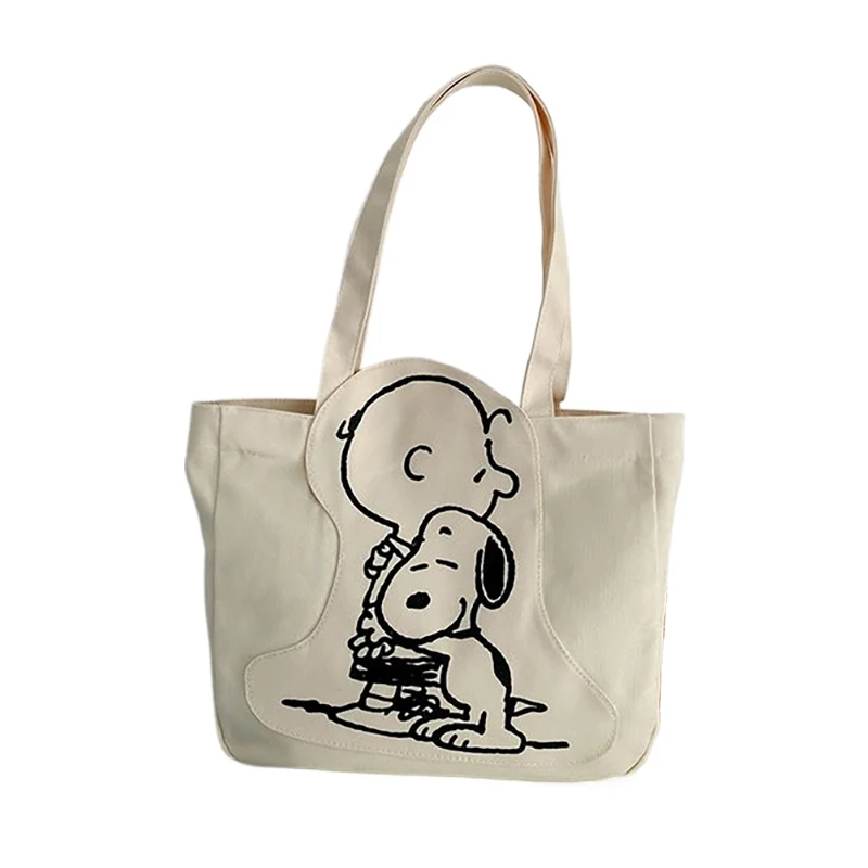 Miniso plátno Snoopy kabelka pre ženy dievča Dievča kawaii luxusný dizajnér Tote taška na rameno tašku College Študent taška špičková kvalita
