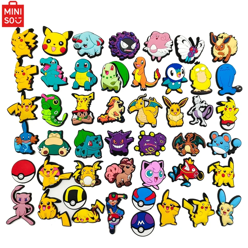 Miniso Pokemon Shoe Charms Dekorácie Buckle Dinosaurus PVC Sandals Accessories Kids Darček