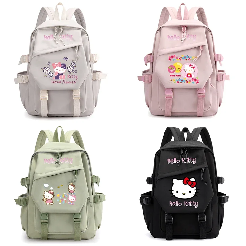 Miniso Sanrio Hello Kitty Black Blue Backpack Girls Boys Schoolbag Kawaii Student Bag Cartoon Women Witerproof Bags Darčeky