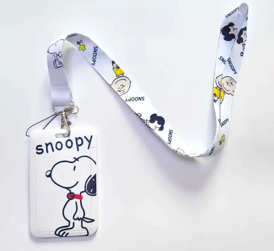 Miniso Snoopy PVC Conter Cover Student Campus zavesenie krku Držiteľ kariet držiteľ ID držiteľov karty