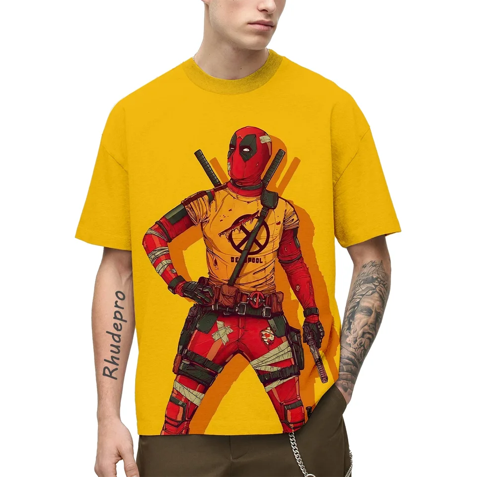 Miniso Spiderman Deadpool Deti 3D karikatúra Tričko Tričt tlač Spider-Man Boy T tričko dievčatá Tops Tops Tops Cartoon Kids oblečenie