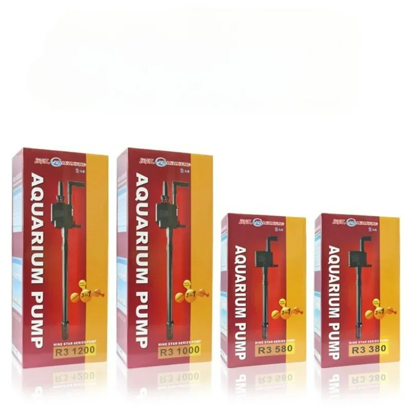 Minjiang Originálne akváriové vodné čerpadlo R3 380 580 1000 1200 ponorné okysličovacie čerpadlá