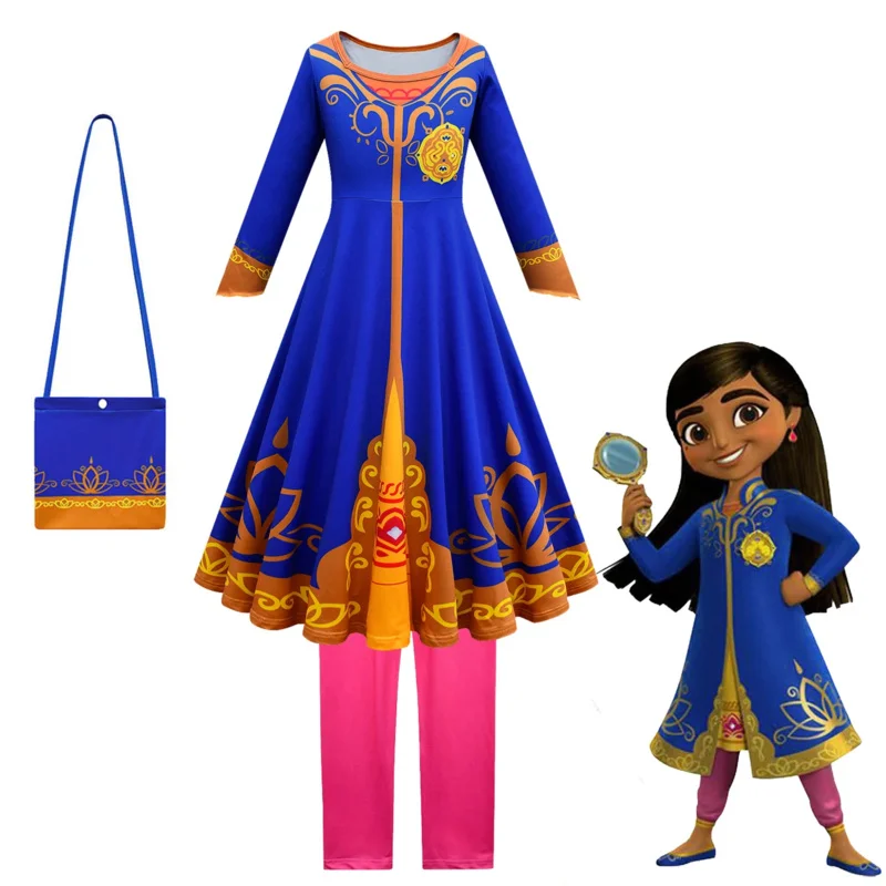 Mira Royal Detective Kids Cosplay modré šaty Halloween Frock batoľa batoľatá vianočné kostýmy s dlhým rukávom na večierok