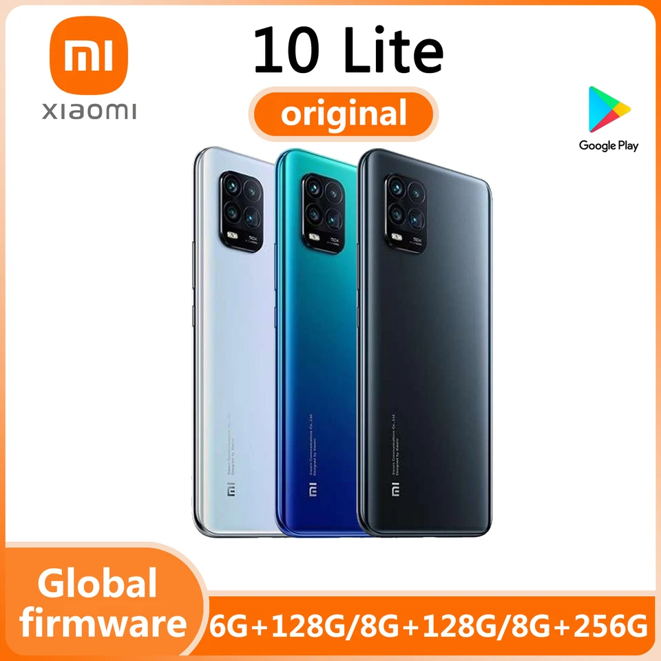 Miui 11 Xiaomi 10 Lite 5G smartfón Snapdragon 765g Globálna verzia 4160 mAh batéria Android 128 GB 256 Gbbused Phone
