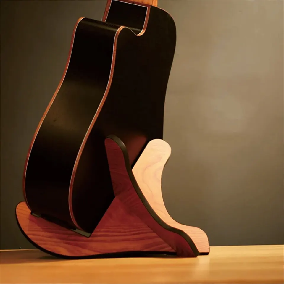 Miwayer Guitar Stand Wood Universal, s 0,12 palcovou mäkkou kožou, používaný na akustickú, klasickú gitaru, bas