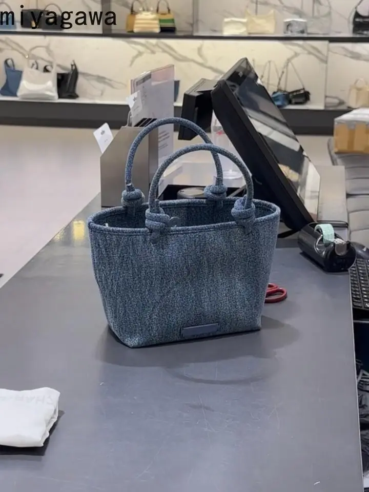 Miyagawa Kórejská výklenok džínsoviny pre ženy 2024 Nový prenosný prenosný tote všestranné vrecká Crossbody Vegetable Basket Bags