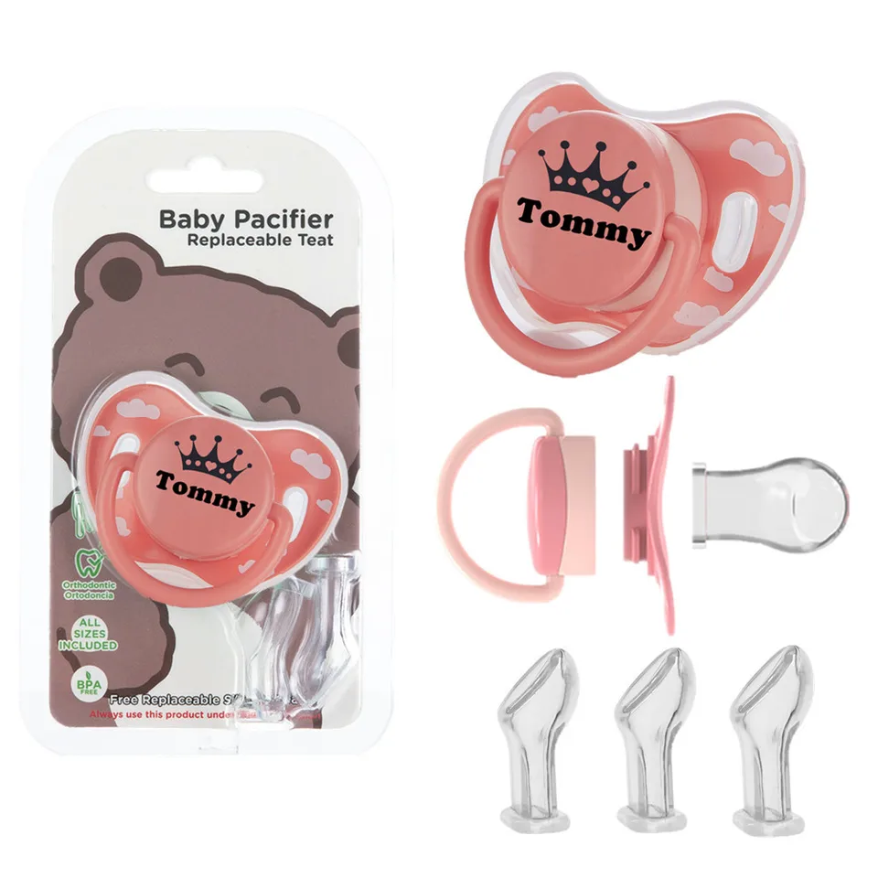 Miyocar Bunny Custom Baby Pacifiers Personalizované s menom Prineste 3 Silikónové náhradné struky všetky veľkosti