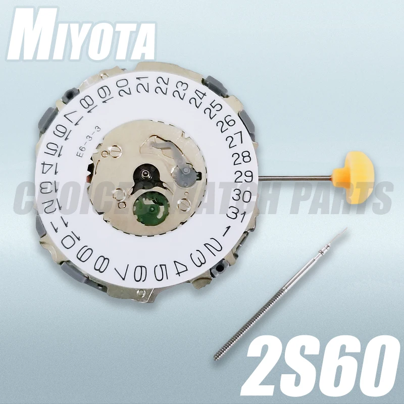 Miyota 2S60 Quartz Watch Pohyb dlhá výdrž batérie 3 ruky Dátum o 3:00 Veľkosť 10 1/2 '' 'výška 3,99 mm príslušenstvo