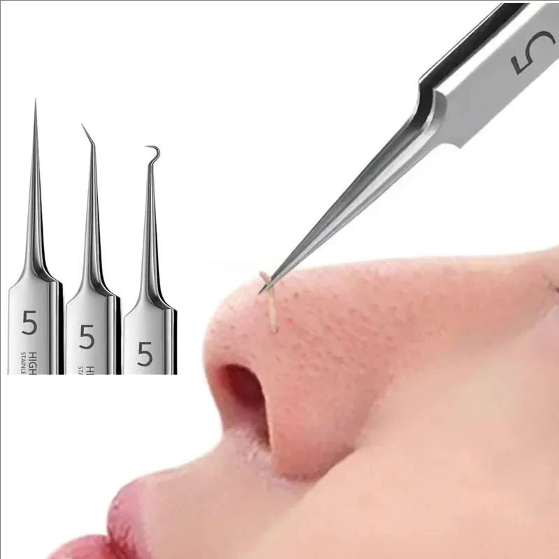 MJ German Ultra Fine No. 5 Bunkové pupienky Blackhead Clip Tweezere Kau Kau Kau Kau Kau Kau Kau Kau Salon Špeciálne zoškrabanie a záverečné artefaktové akné ihly