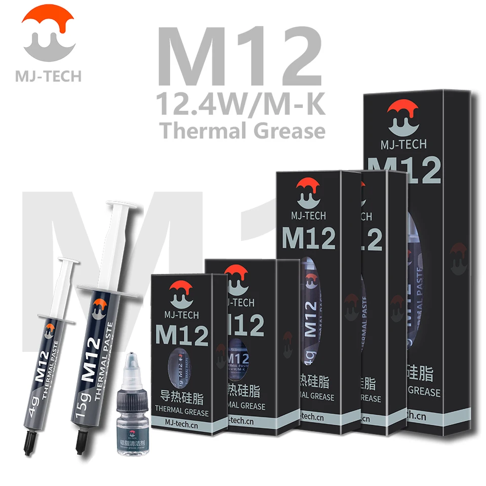 MJ M12 Vysokoúčinná tepelná pasta Efektívna zlúčenina prenosu tepla pre aplikácie ideálne pre chladenie GPU/CPU pre notebook