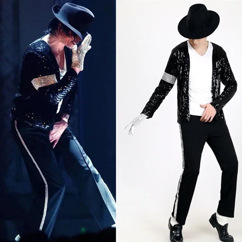 MJ Michael Jackson Coat Billie Jean Jacket Glove Kids Kids Party Cosplay kostýmy oblečenie deti cos súpravy 2024 tričko