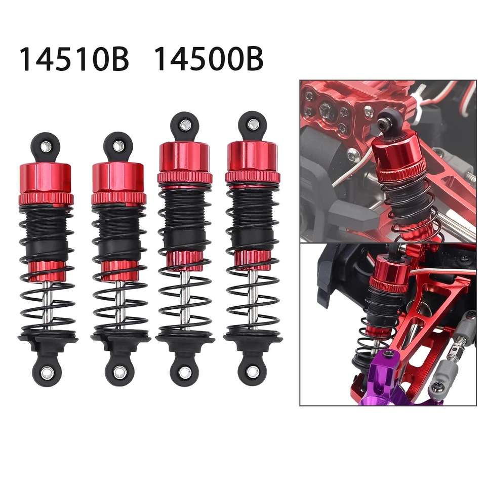 MJX Hyper GO 1/14 14210 14209 Kovové tlmiče nárazov predných zadných hydraulických tlmičov nárazov RC Stock Shack Space Space Space 14510B 14500B