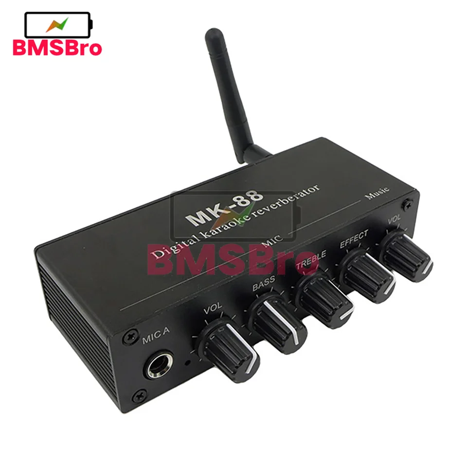 MK-88 Digitálny karaoke mikrofón reverberator reverb predzosilňovač bluetooth koaxiálny dekodér aux USB DC 12V pre televízne domáce divadlo