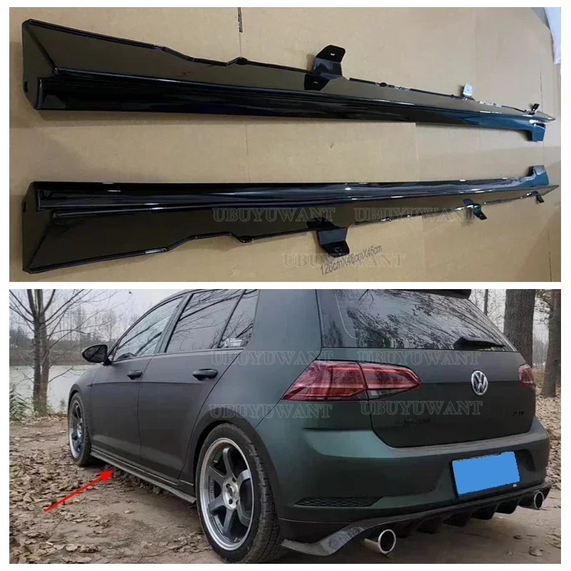 MK7 ABS Side Bumper sukňa pre Volkswagon Golf 7 MK7 a MK7.5 GT-I & R&R-Line Model 2015-2019 4ks/set/set